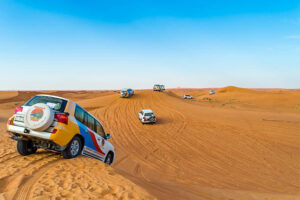Dubai Desert Safari adventure – dune bashing, camel rides, and cultural shows